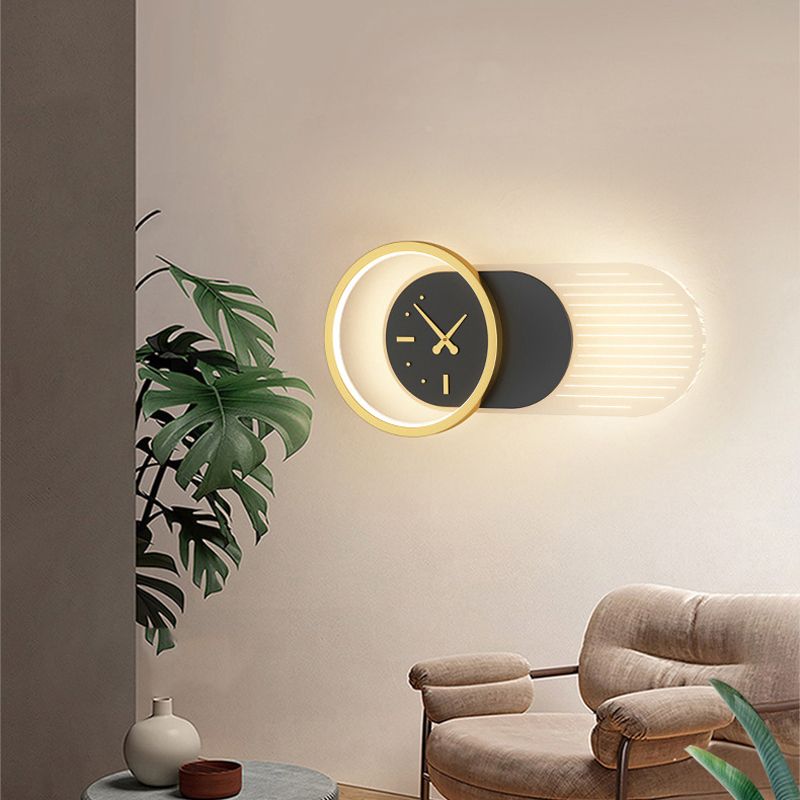 1 Light Geometric Wall Mount Light Contemporary Metal Wall Lamp for Bedroom