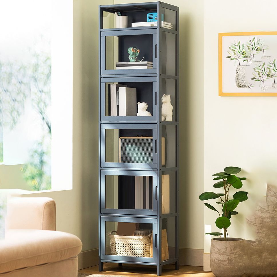 Contemporary Rectangle Accent Cabinet, Brown/Natural/Grey Cabinet with Doors