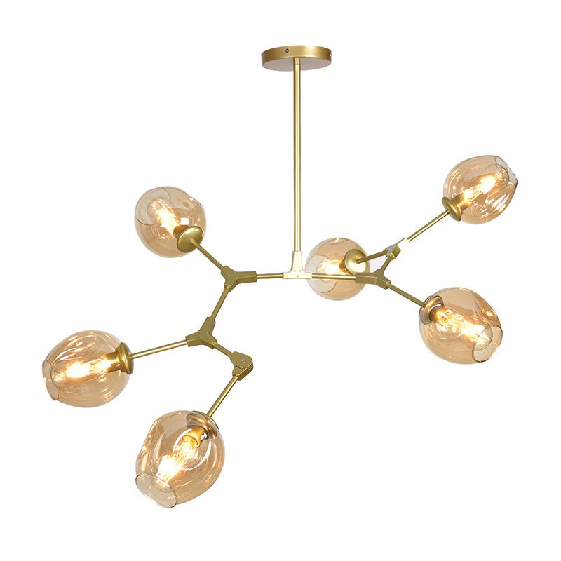 Nordic Modo Glass Chandelier Living Room Adjustable Hanging Light Fixture