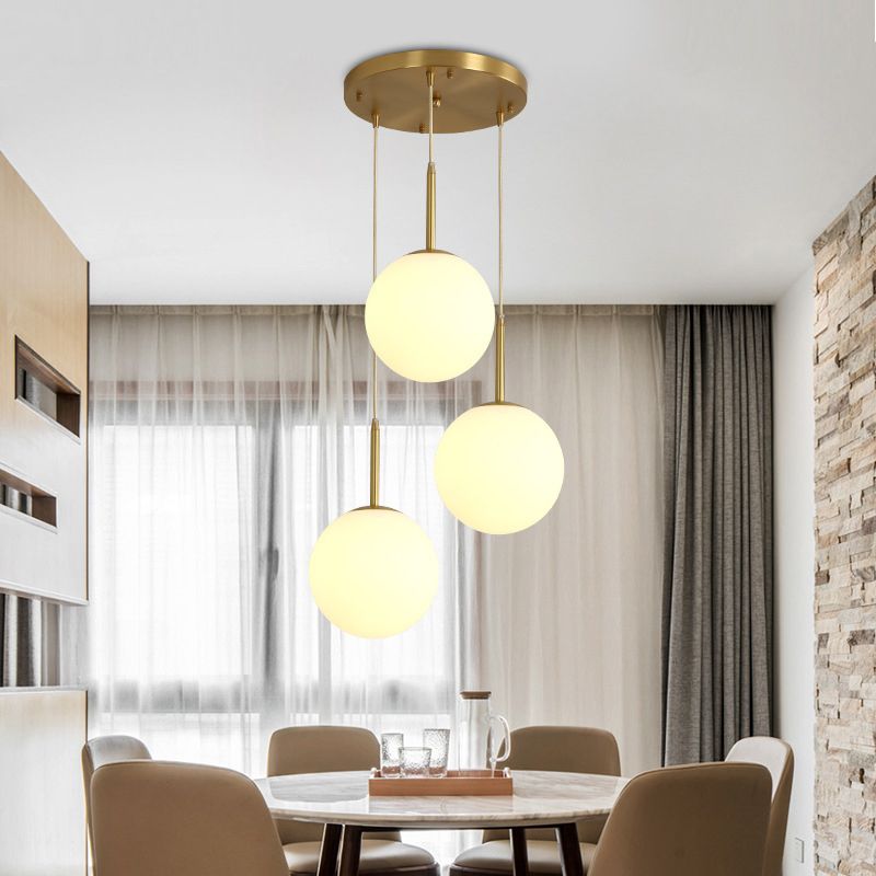Modern Minimalist Design Lampada sospesa a sospensione Bianco Glass Glass Luce a sospensione per sala da pranzo Tavolo