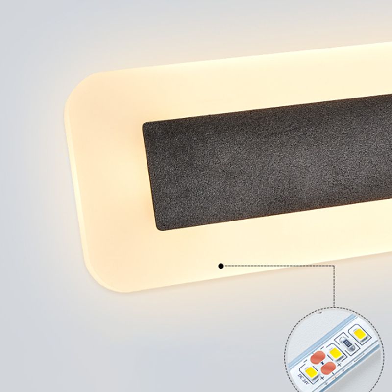 Metal Linear Shape Wall Light Modern Style 1-Light Wall Light Sconces in Black