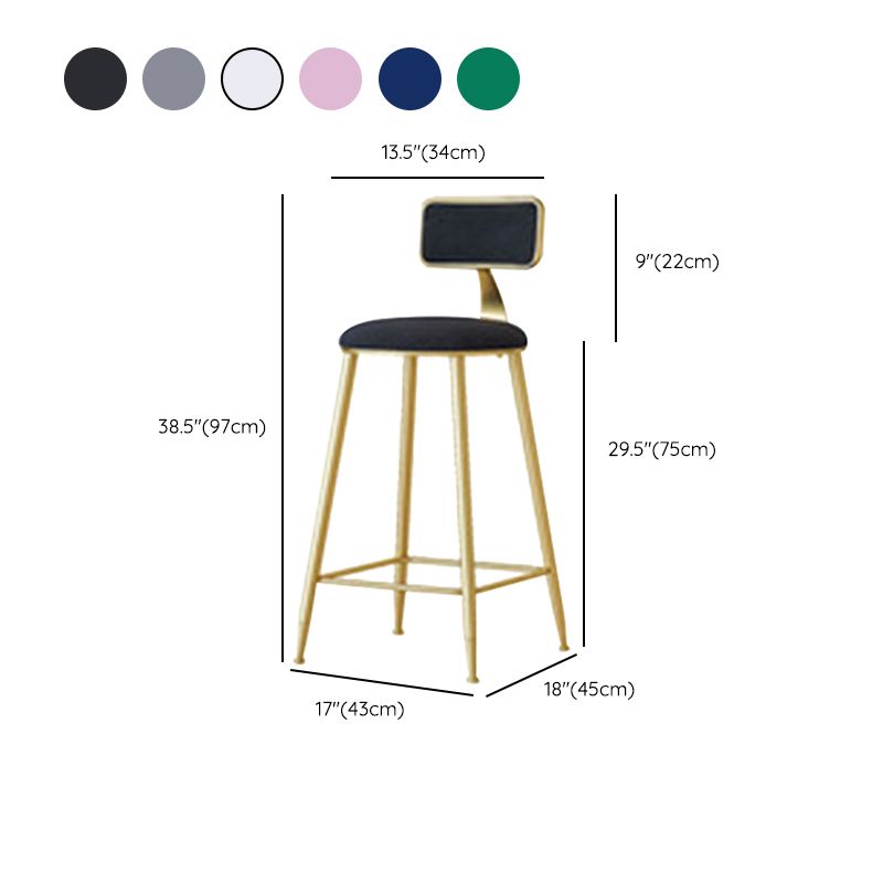 Nordic Style Bar-stool Round Seat Counter Bar Stool with Metal Legs for Home Use