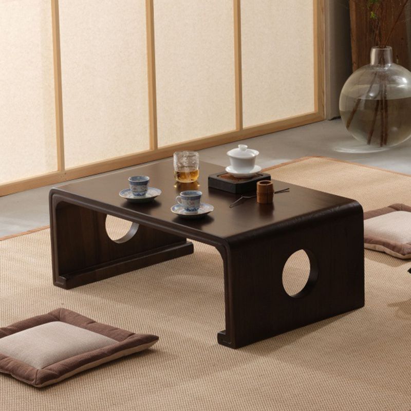 Rectangular Abstract Base Design Nordic Style Coffee Table Made of Solid Wood