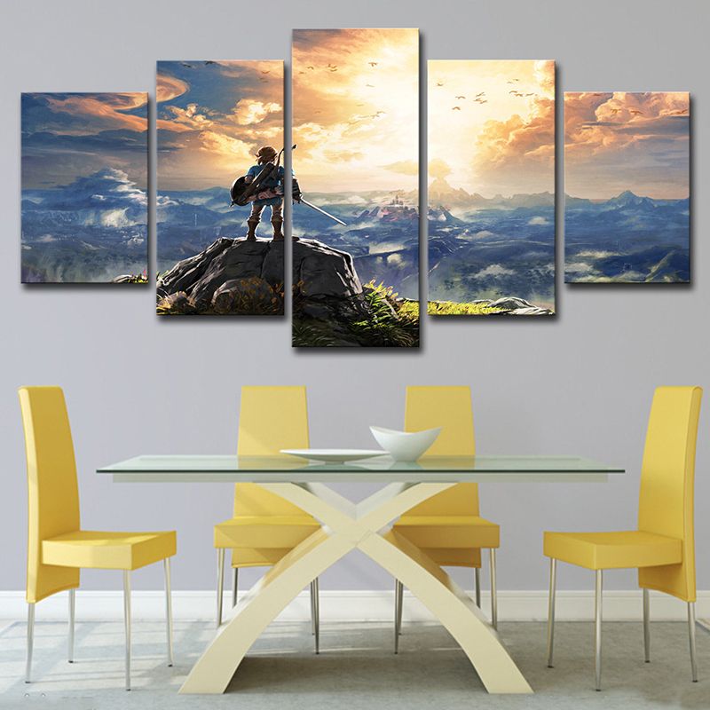Kids Wall Art Yellow Digital Print Legend of Zelda the Breath of the Wild Canvas