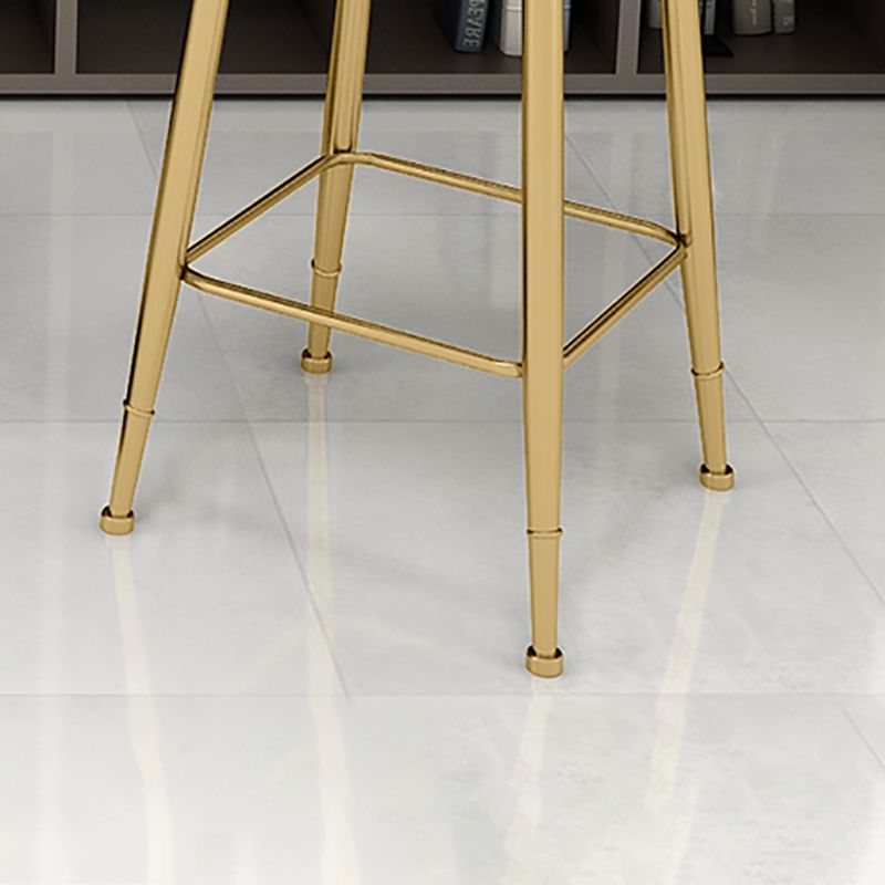 Glam Solid Wood Bistro Table Fixed Pedestal Bar Dining Table with Metal Base