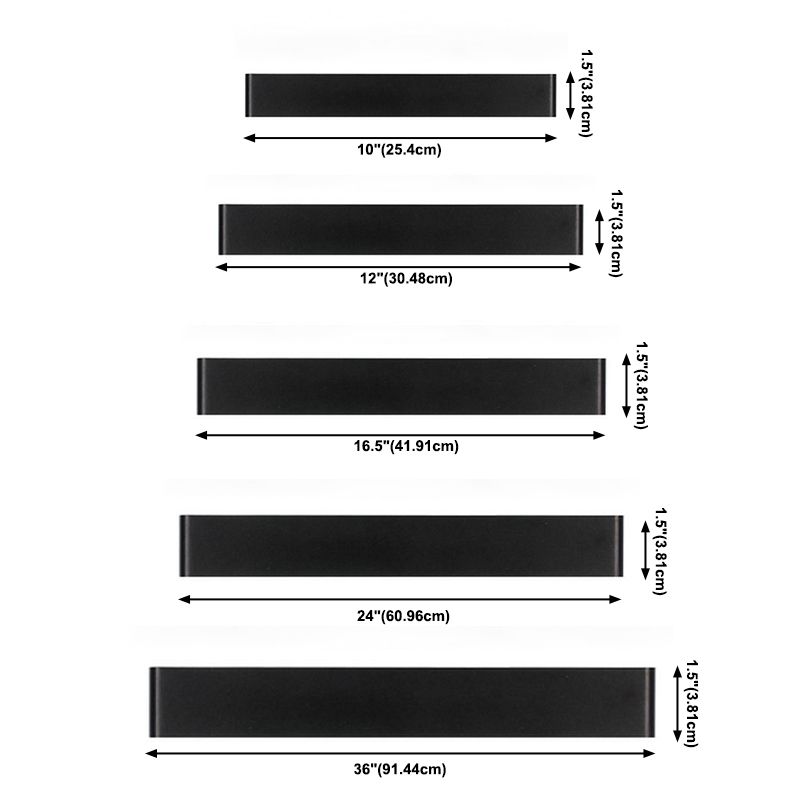 MODERNE SEMPLE SIMPLE RECTANGULAIRE LIGNE CHAPE MUR MONDE ALUMINUM 1 Appliques légères pour le devant du miroir.