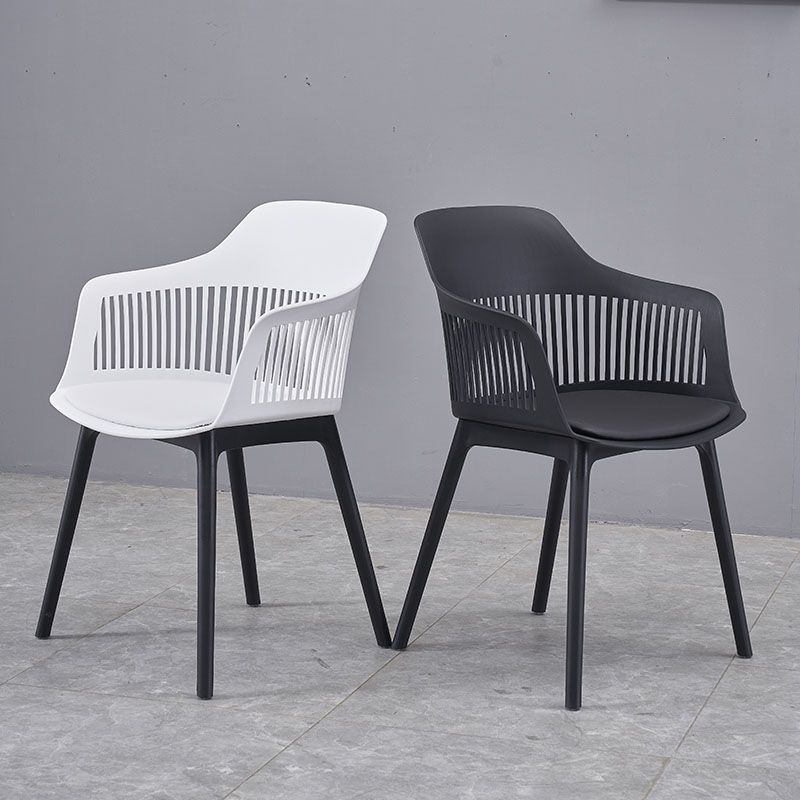 Sillas de comedor de estilo moderno Silla lateral con brazo de plástico para cocina