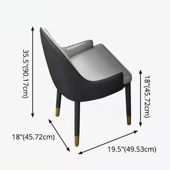 Scandinavian Style Gray Slate Dining Table Rectangular Formal Dinette Set with Metal Base