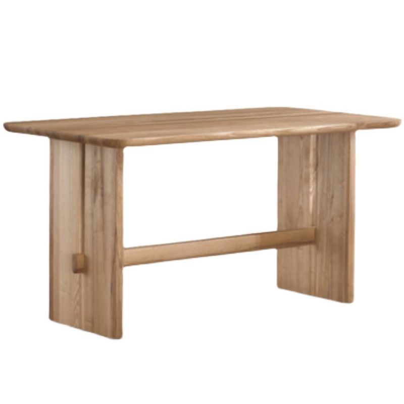 Modern Rectangle Trestle Dining Table Natural Ash Wood Table