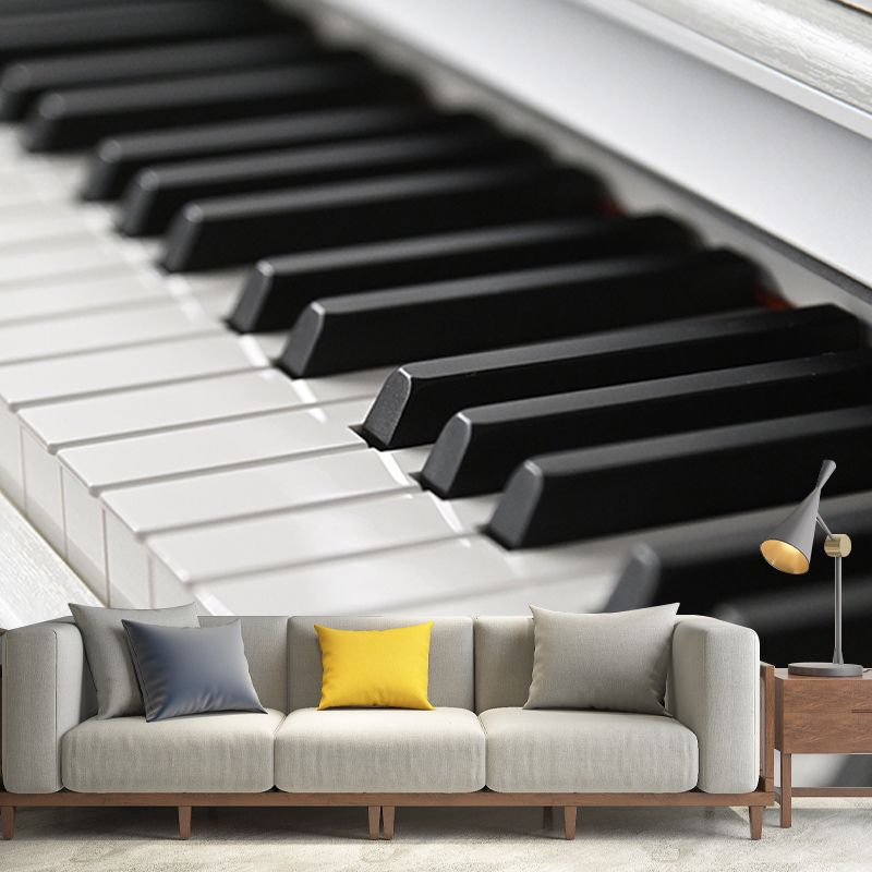 Eco-friendly Piano Mural Decorative Horizontal Photography for Bedroom