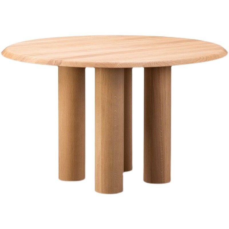 Solid Wood Dining Table Modern Round Dining Room Table for Home