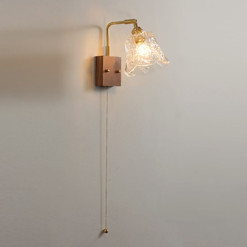 Modern Wood Curving Wall Sconce Geometric Shape Wall Light for Living Room