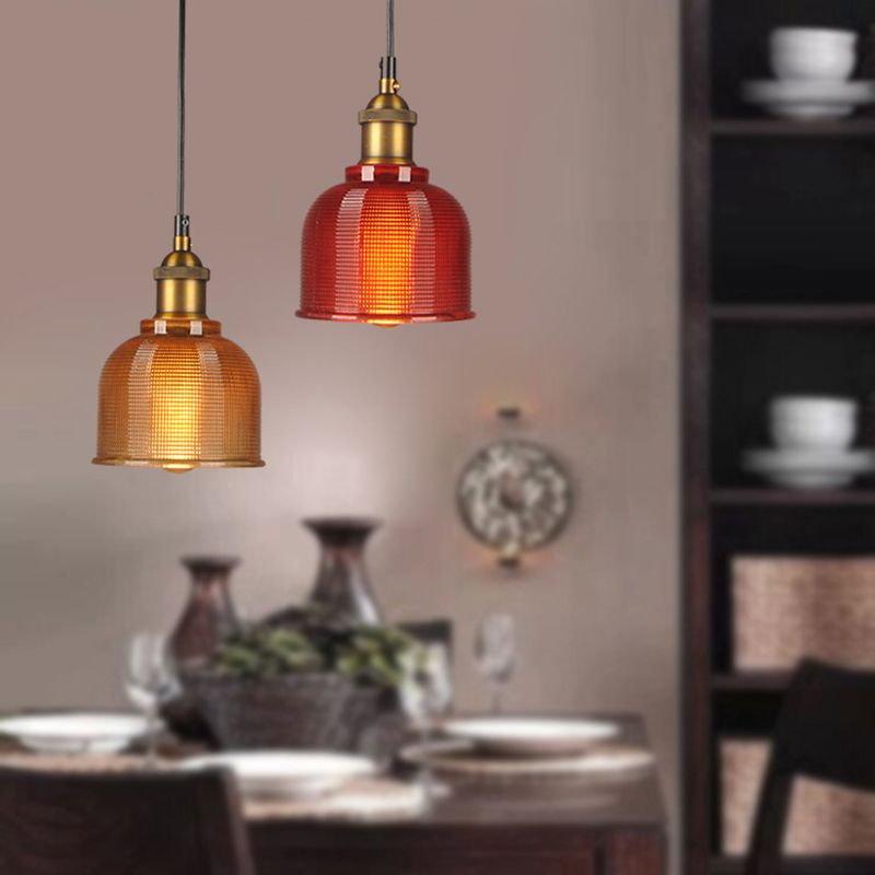 Modern Style Hanging Light Fixture Bowl Shape Hanging Ceiling Light with Glass Shade