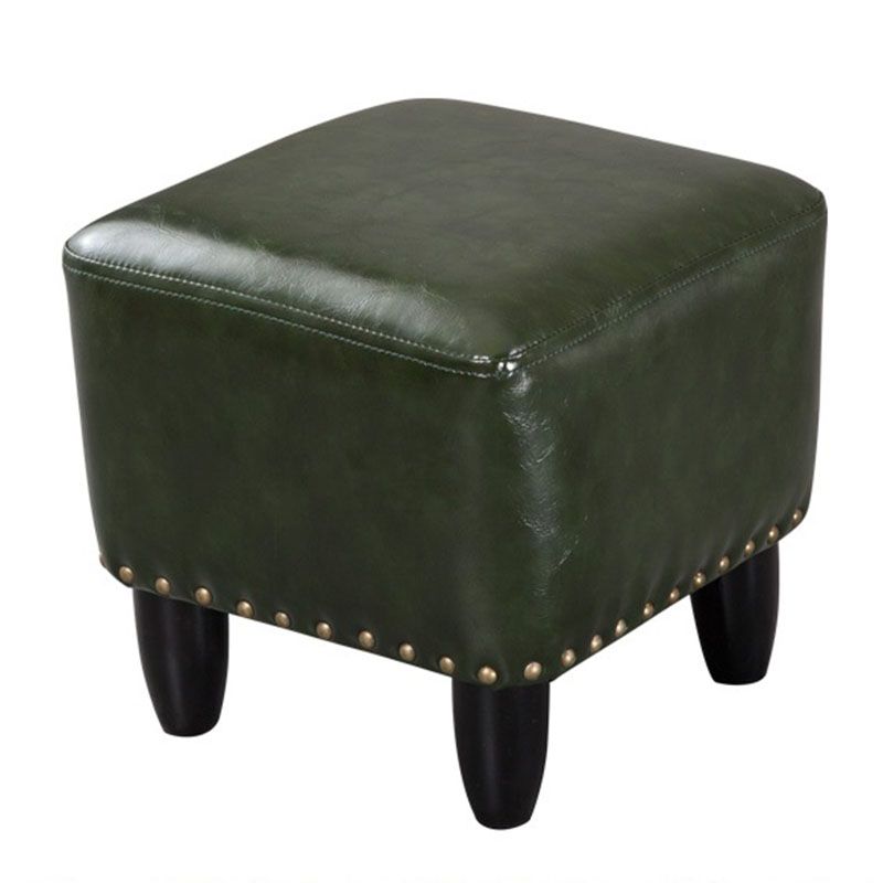 Leather Standard Stool Modern Style Simple Household Square Footstool