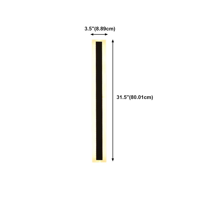 Metal Linear Shape Wall Light Modern Single Light Wall Mount Fixtures in Black