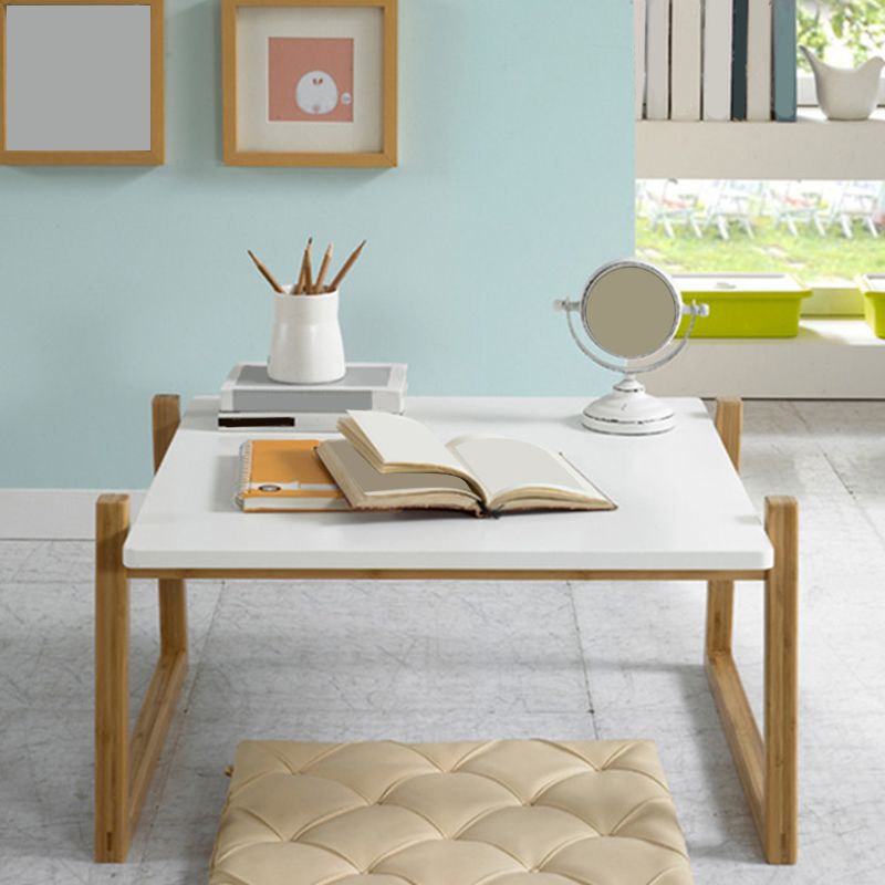 Contemporary Rectangle Top Coffee Table Wooden Sled Cocktail Table