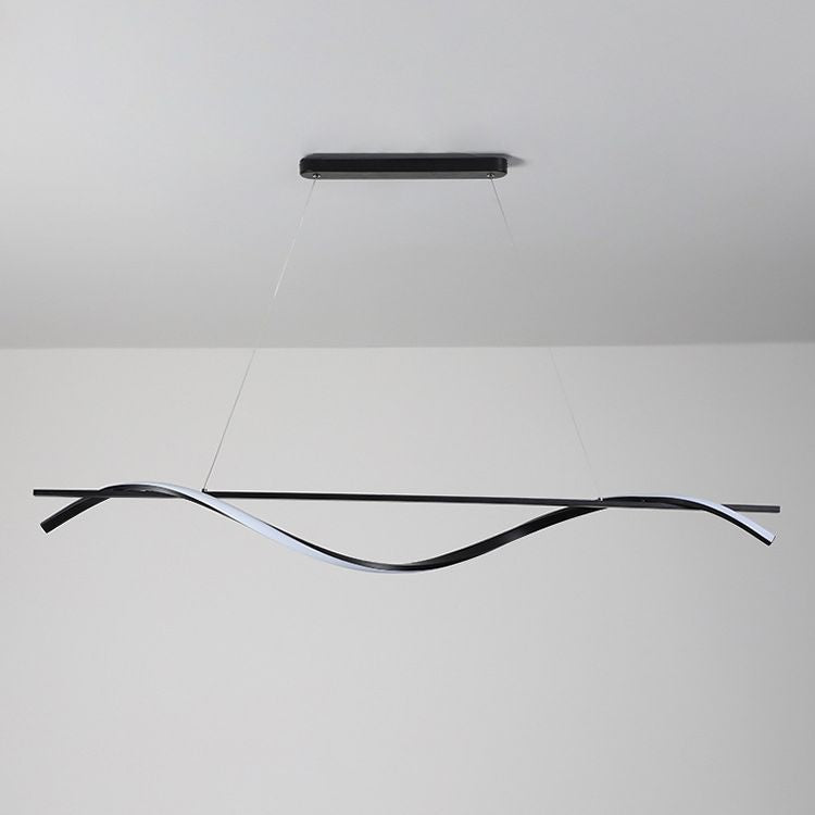Waves Island Chandelier Lights Contemporary Metallic Chandelier Lighting Fixtures for Dining Table