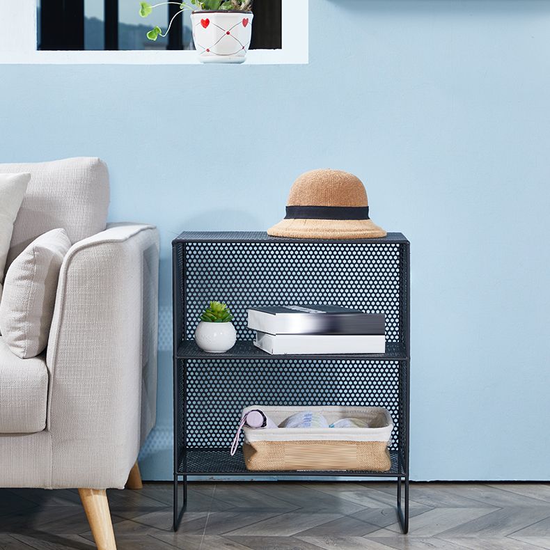 Glam Antique Finish Shelf Bookcase Metal Standard Bookshelf with Shelves