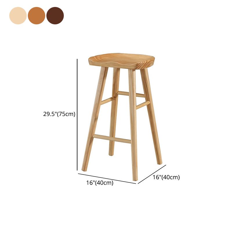 Taburete de bar de madera maciza de estilo moderno con reposapiés, taburete de bar simple para sala de estar, 30 pulgadas