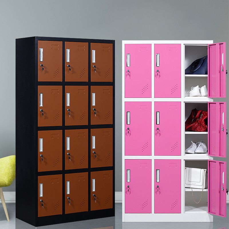 Metal Non-Hanging Armoire with Hinged Doors Modern Storage Cabinet for Bathroom