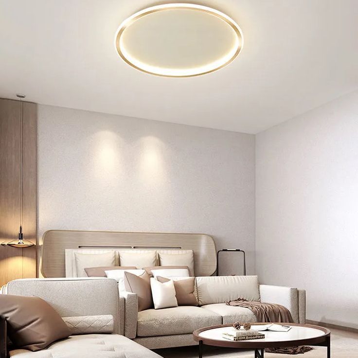 Iluminación empotrada de aluminio con 1 luz montada en el techo redonda de estilo simple moderno