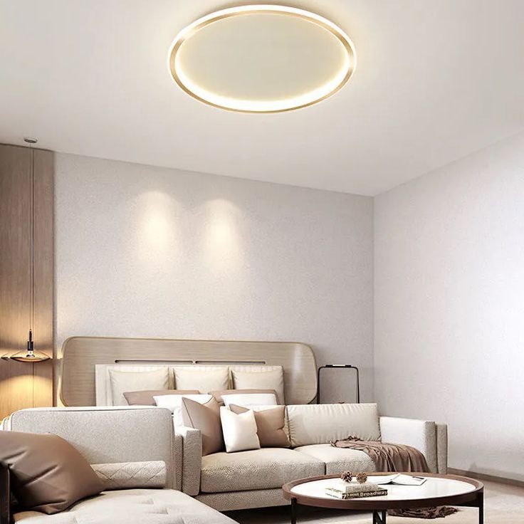 Moderne Eenvoudige Stijl Ronde Plafond Gemonteerd Licht Aluminium 1 Licht Flush Mount Verlichting