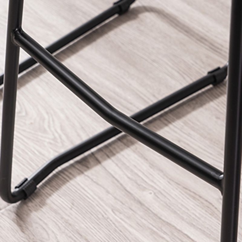 Modern Armless Backrest Counter Stool Iron Bar Stool with Plastic Seat
