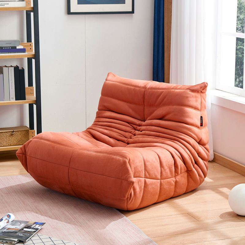Modern Sewn Pillow Back Chair Solid Color Upholstered Armless Chair