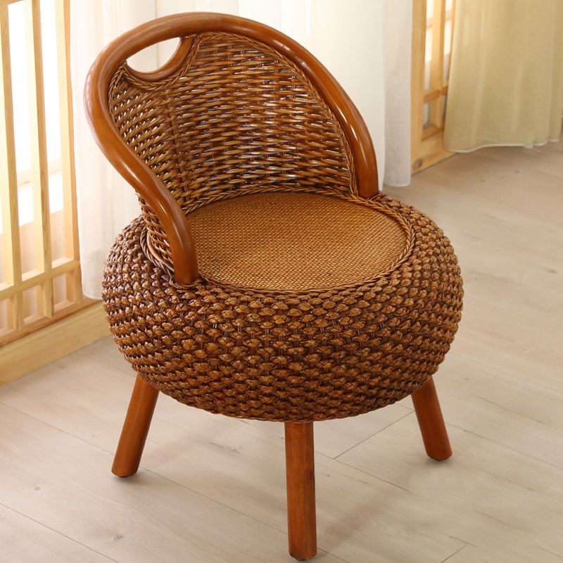 Rattan Armless Chair 19.68" L x 19.68" W Basic Four Leg Chair for Living Room
