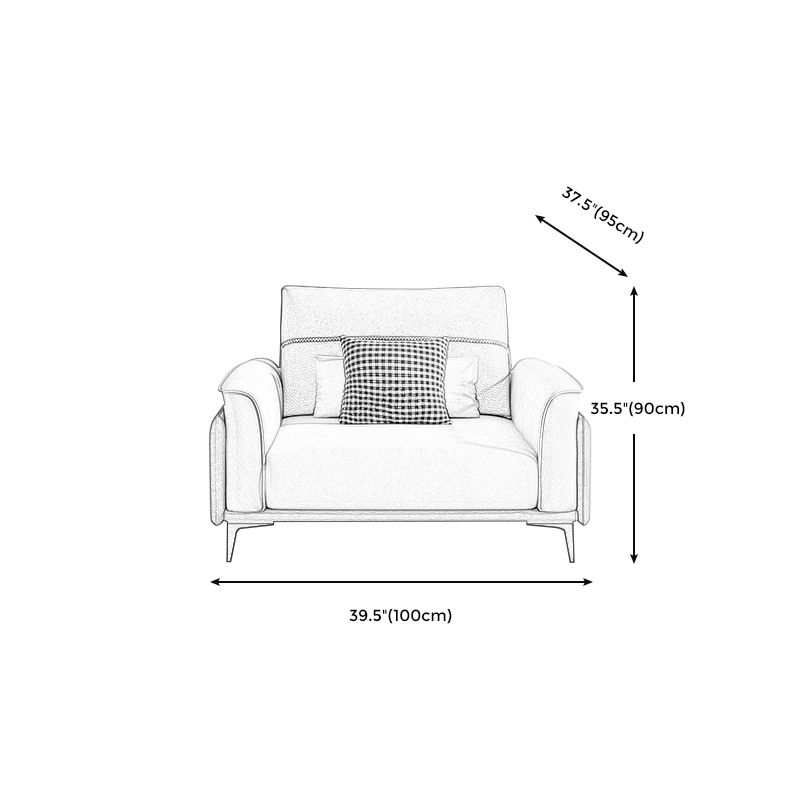 Stain Resistant Slipcovered Faux Leather Flared Arm White Seating