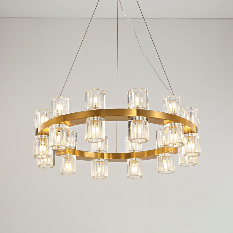 ANILLA CRISTAL CRISTAL LIGHTA CHEXTURA POSTMODERNOS 24 CABEZAS Capante de dormitorio Candelier en oro