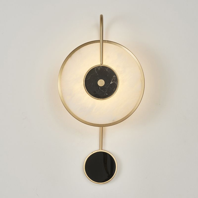 Round Shade Wall Lamp Modern White Shape Wall Mounted Lighting for Bedroom