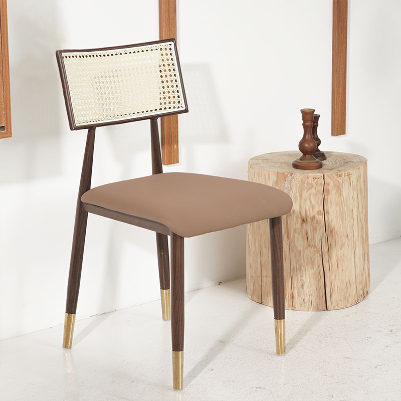 Nordic Style Dining Chairs Open Back Armless Chair for Kitchen with Metal Legs