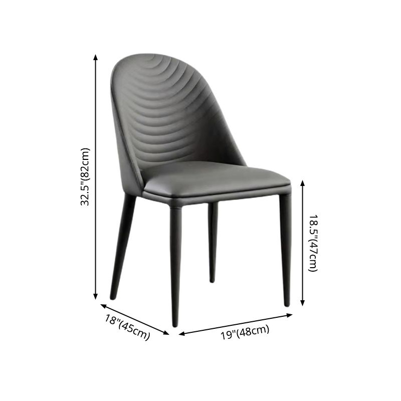Metal Base Indoor Dining Chair 19'' Wide Parsons Leather Chair for Restaurant