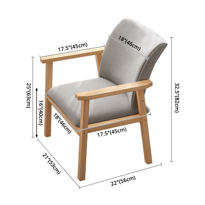 Chaise de salle à manger en bois avec fauteuil à dossier massif en bois d'hévéa scandinave avec pieds naturels