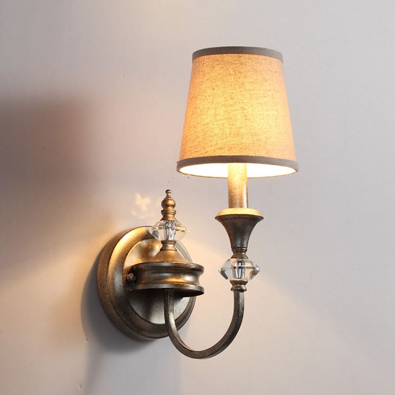 Idea de pared de pared de barril de plata envejecida tela del campo