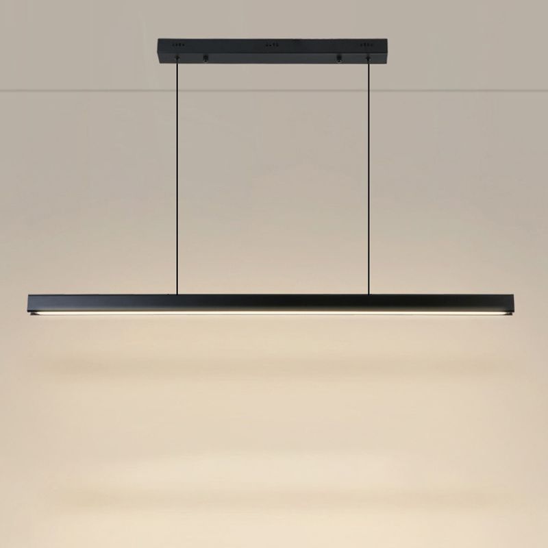 Black Rectangular Pendant Light in Modern Creative Style Acrylic LED Hanging Lamp
