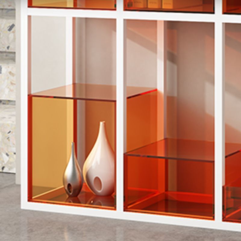 Acrylic Scandinavian Bookshelf Standard Open Back Bookcase with Shelves
