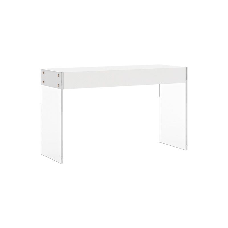 Contemporary Standing Plastic Bedroom Transparent Makeup Vanity Desk Table