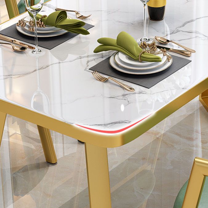 Mesa de comedor de Top White Glam White Mesa de comedor estándar para la cocina