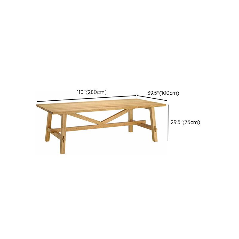 Rectangle Trestle Dining Table Modern Wood Table for Dining Room Kitchen