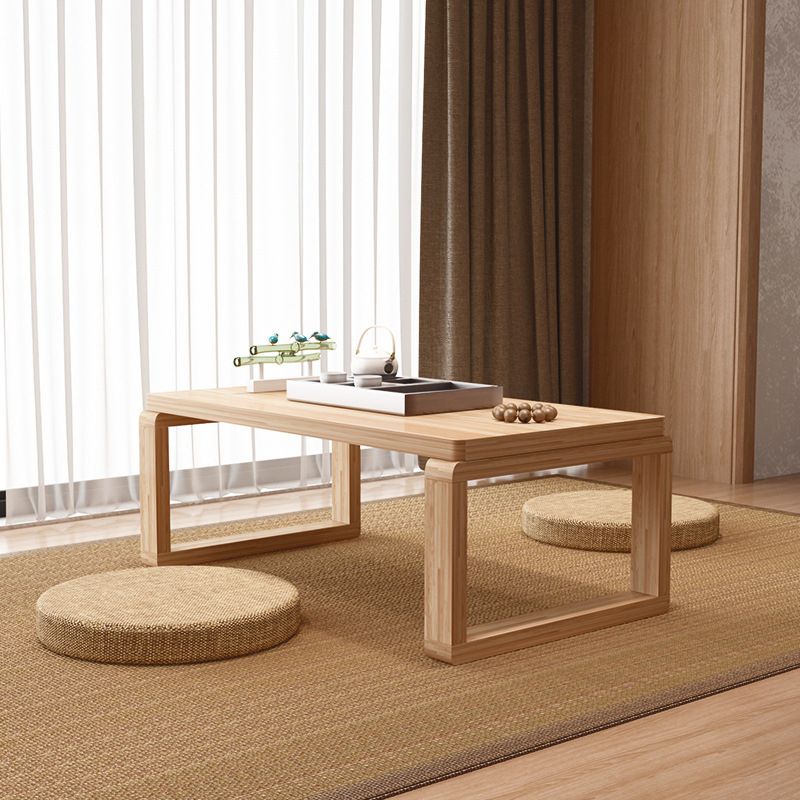 Sled Wooden Coffee Table Nordic Rectangular Single Cocktail Table, 15.75" D x 15.75" H