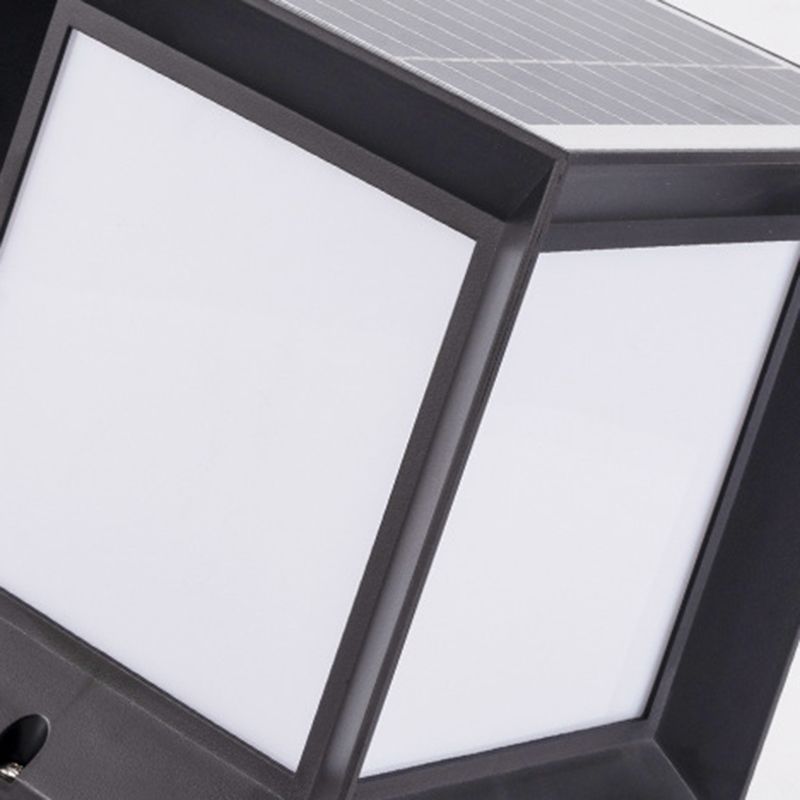 Modern Simple Plastic Outdoor Light Rectangle Shape Solar Energy Pillar Lamp for Courtyard