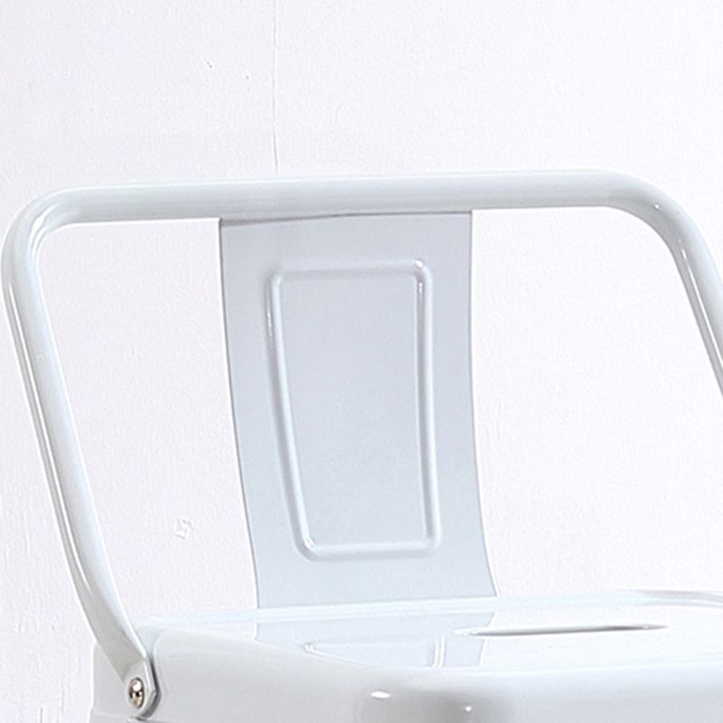 Industrial Iron Low Back Barstool Simple Indoor Tall Stool with Square Seat
