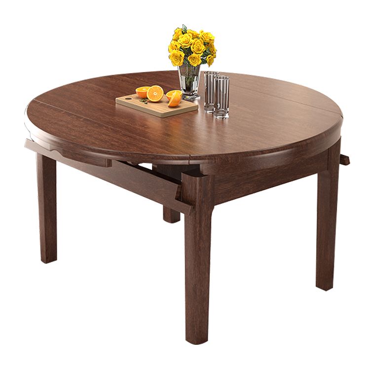 Table ronde en bois en bois en noyer extensible avec 4 jambes pour le restaurant
