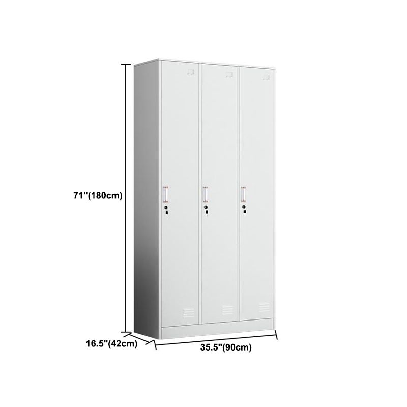 White Steel Wardrobe Armoire Contemporary Hinged Wardrobe Cabinet