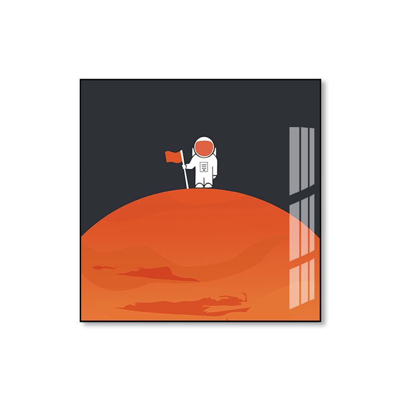 Outer Space Scenery Wall Art Set Soft Color Kids Style Canvas Print for Family Room