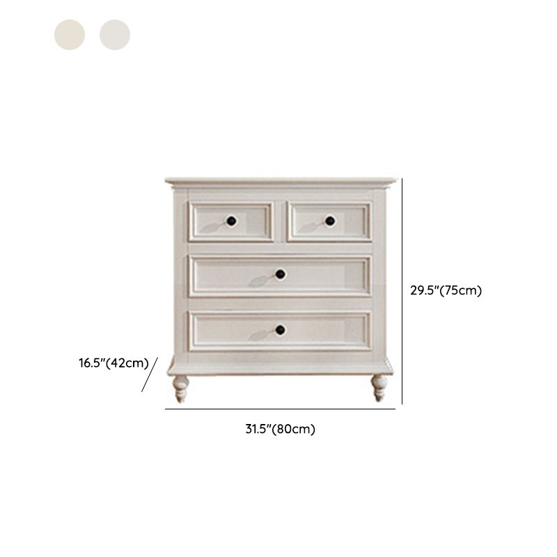 Scandinavian White Wooden Storage Chest Drawers Included for Home