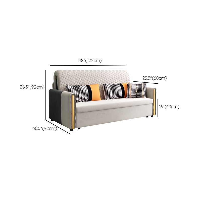 Light Gray Sleeper Sofa Modern Style Sofa Bed with Upholstered