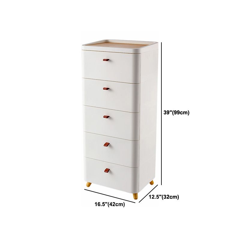 Contemporary Storage Cabinet with Legs White Cabinet with Drawers